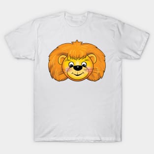 Cute lion, little lion face smiling, Orange-gold manes lion cub smile, happy leo baby, baby shower, beautiful lion gifts for children collection T-Shirt